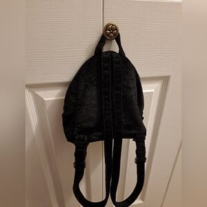 Black Crushed Velvet Mini Back Pack